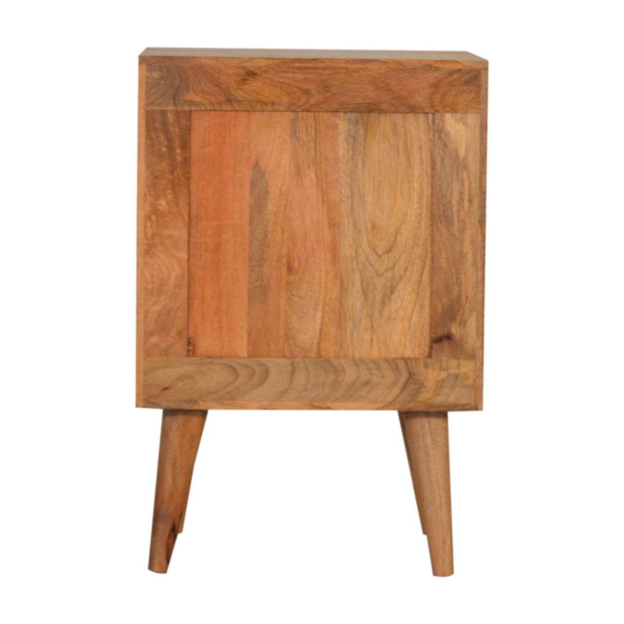 Solid Mango Wood Oak Finished Acadia 1 Hand Painted White Door Bedside - Image 9