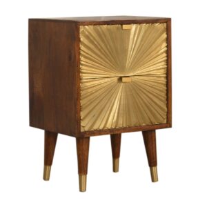 Solid Mango Wood Manila Gold Bedside