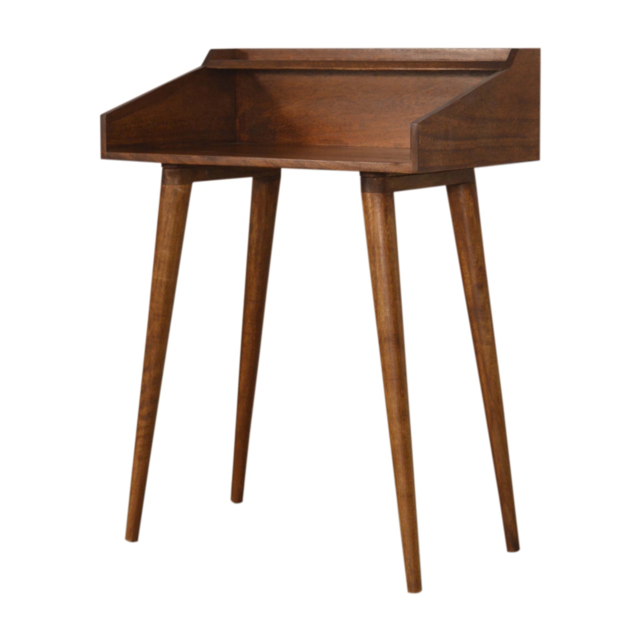 Solid Mango Wood Chestnut Finished Open Writing Desk - Image 3