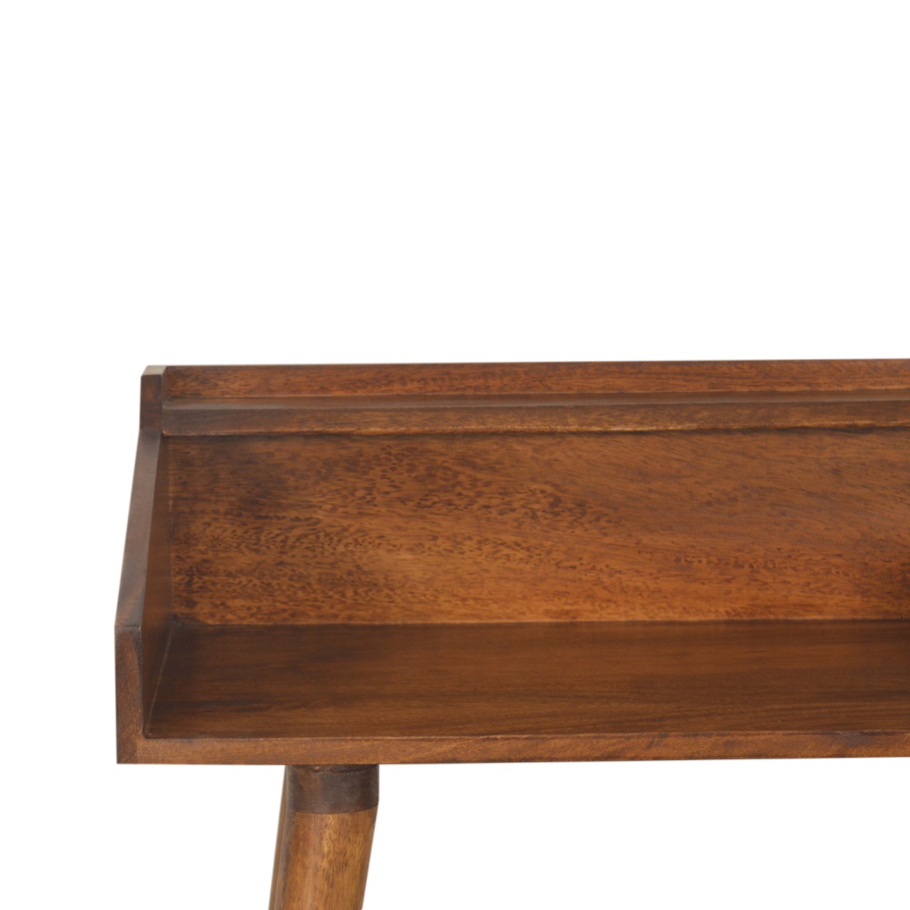 Solid Mango Wood Chestnut Finished Open Writing Desk - Image 4