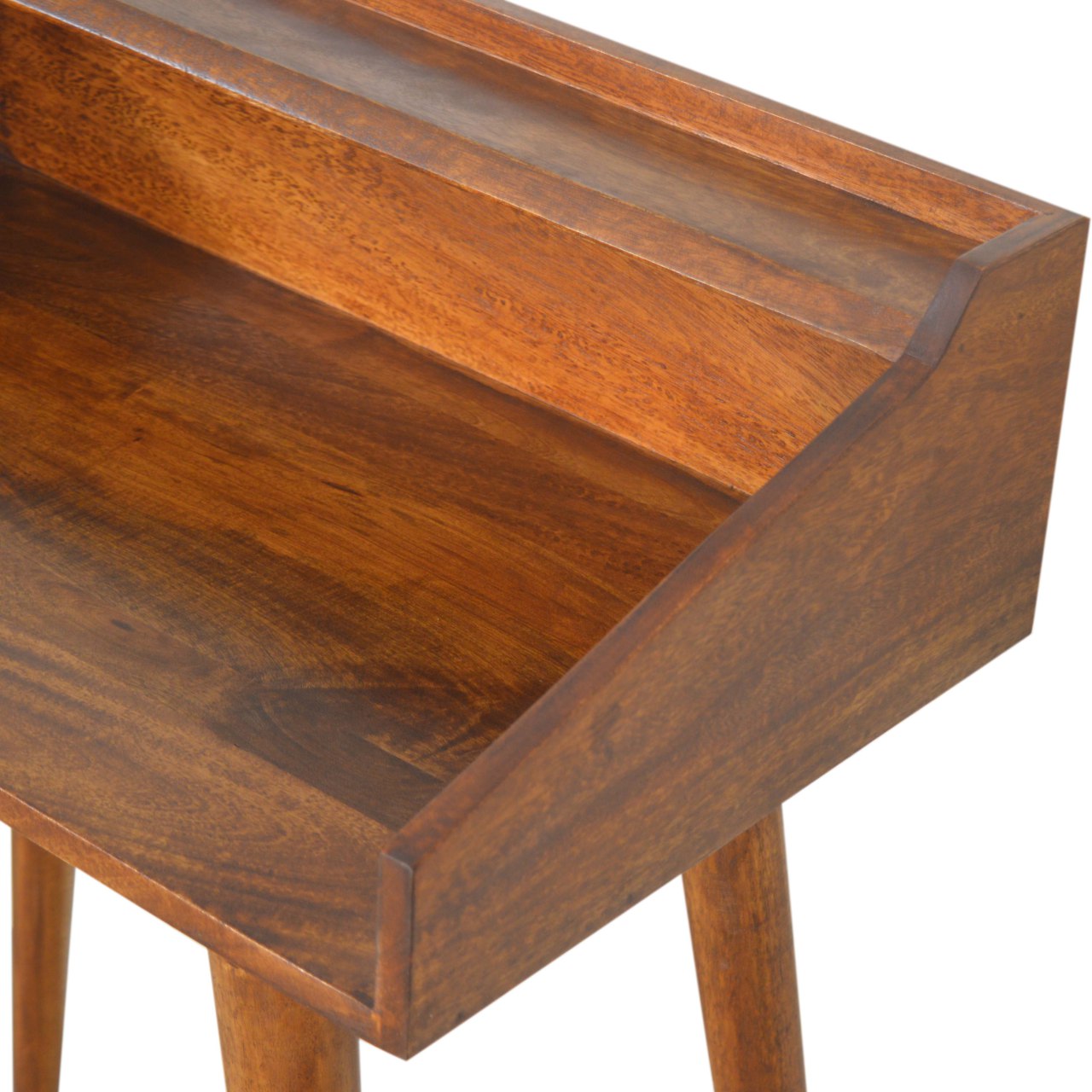 Solid Mango Wood Chestnut Finished Open Writing Desk - Image 5
