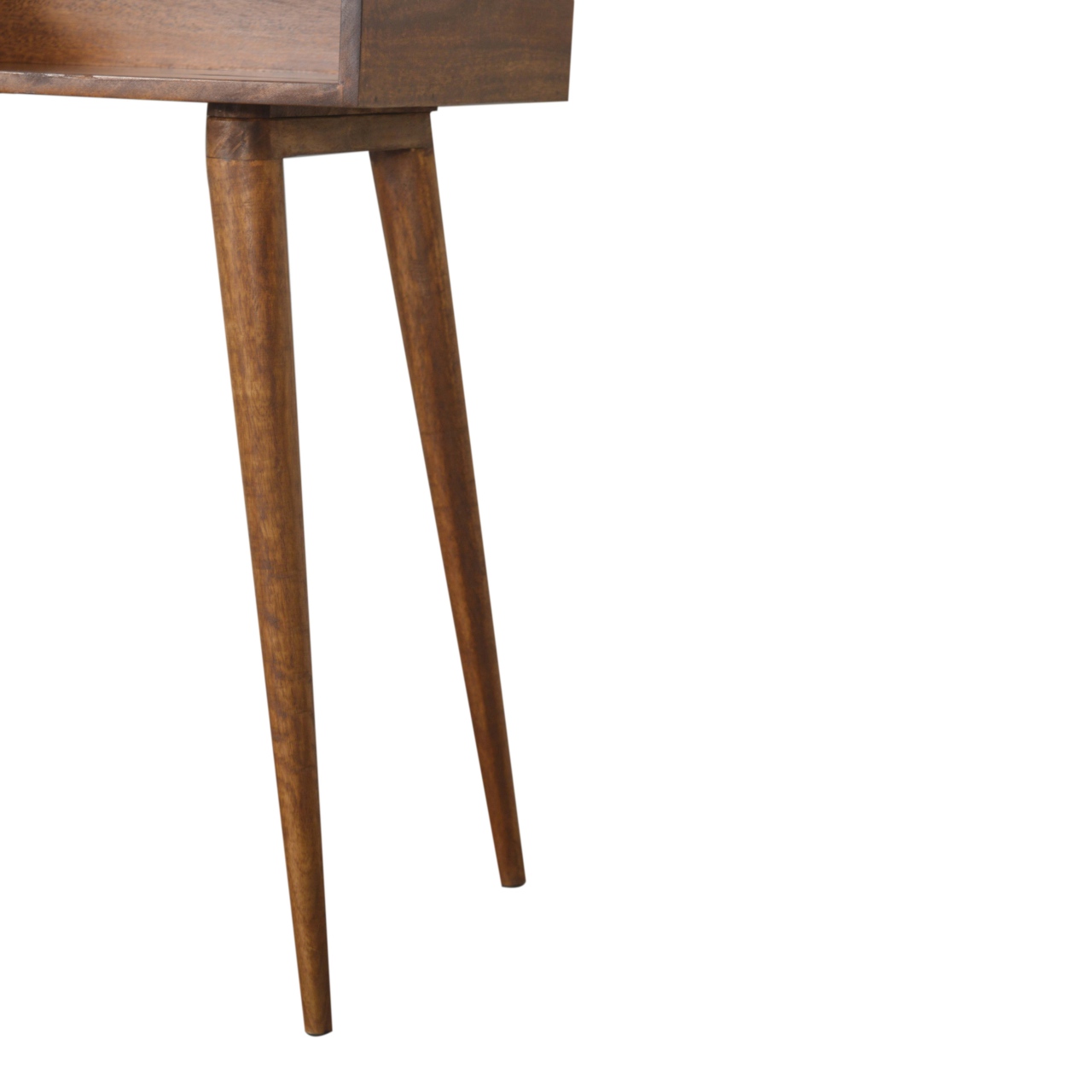 Solid Mango Wood Chestnut Finished Open Writing Desk - Image 7