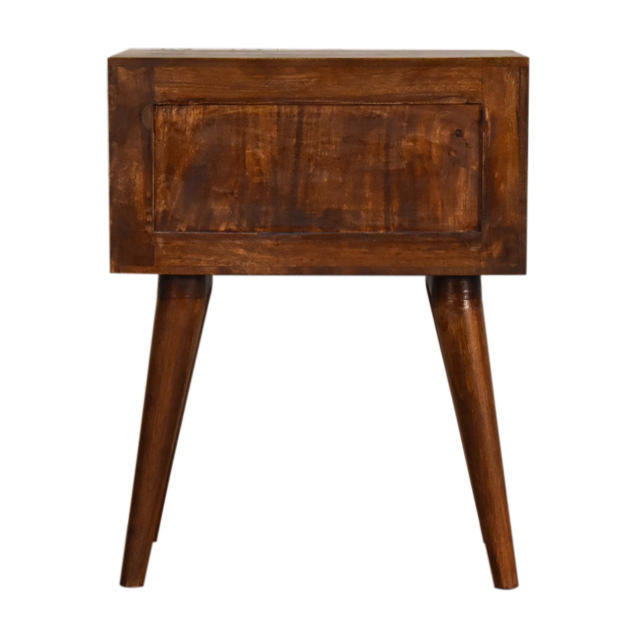 Solid Chestnut Finished Mango Wood 2 Drawer Bedside - Image 9