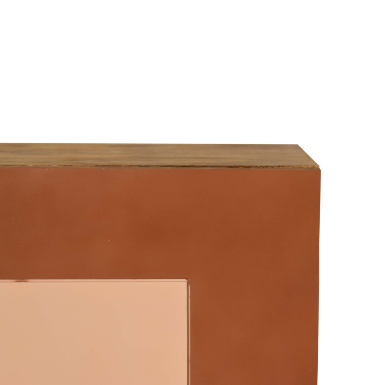Solid Mango Wood 1 Door Quebec Hand Painted Brown Bedside - Image 4