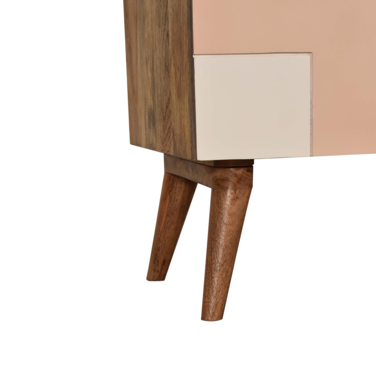 Solid Mango Wood 1 Door Quebec Hand Painted Brown Bedside - Image 6