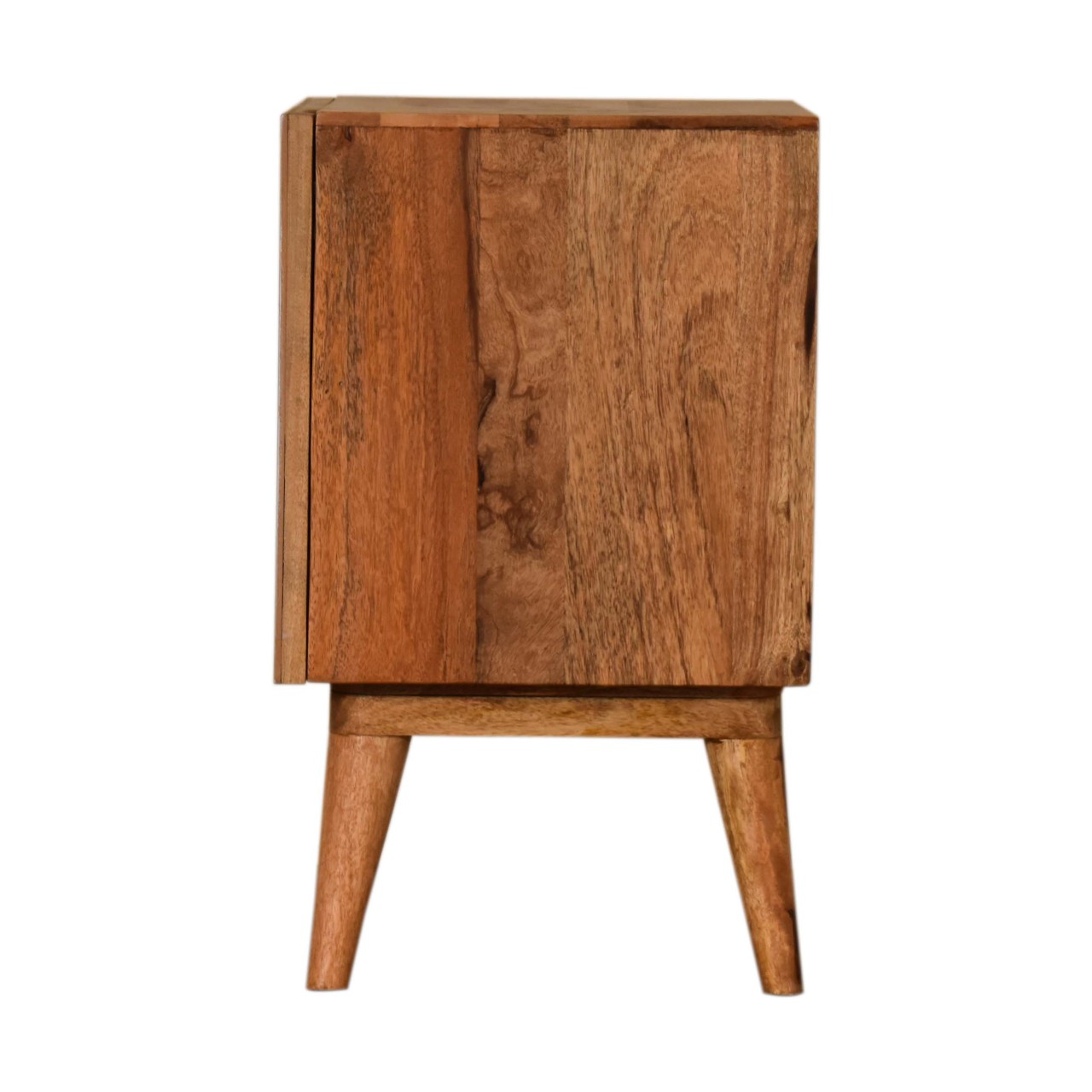 Solid Mango Wood 1 Door Quebec Hand Painted Brown Bedside - Image 8