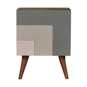 Solid Mango Wood 3 Tone Quebec Green Mango Wood Scandinavian Style 1 Door Bedside
