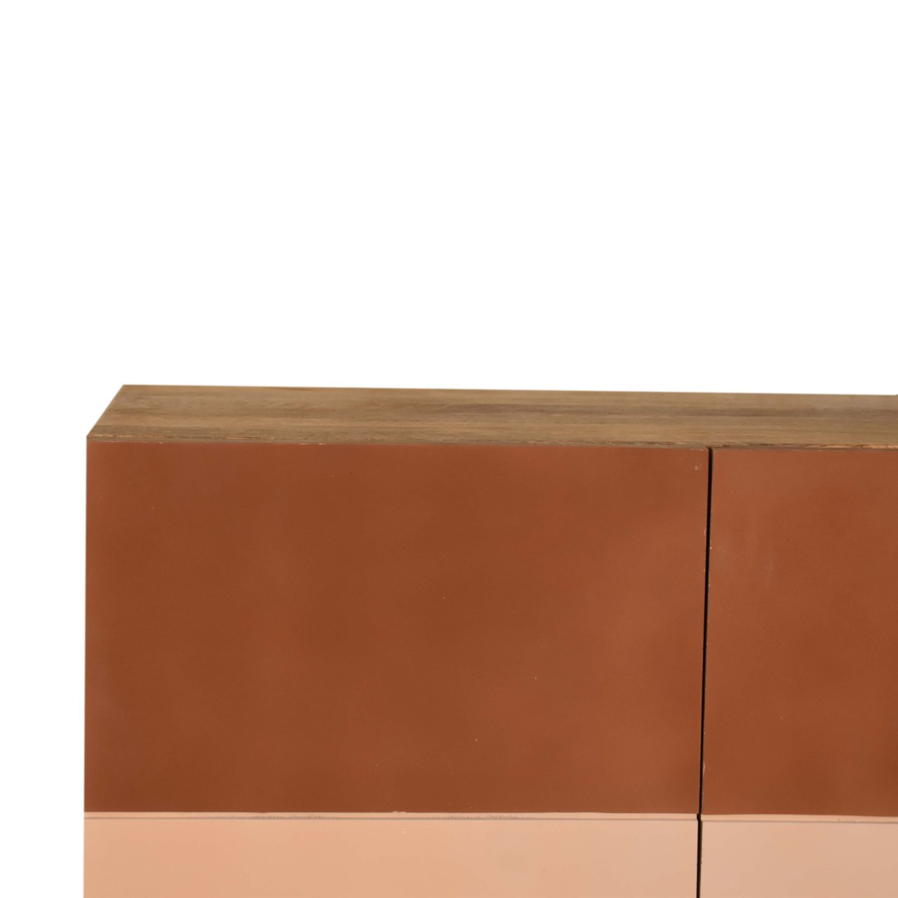 Solid Mango Wood 2 Drawers 2 Doors Hand Painted Quebec Brown Cabinet - Image 4