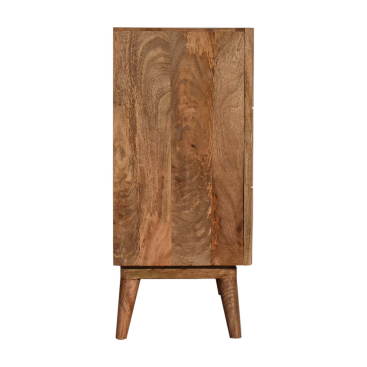 Solid Mango Wood 2 Drawers 2 Doors Hand Painted Quebec Brown Cabinet - Image 8