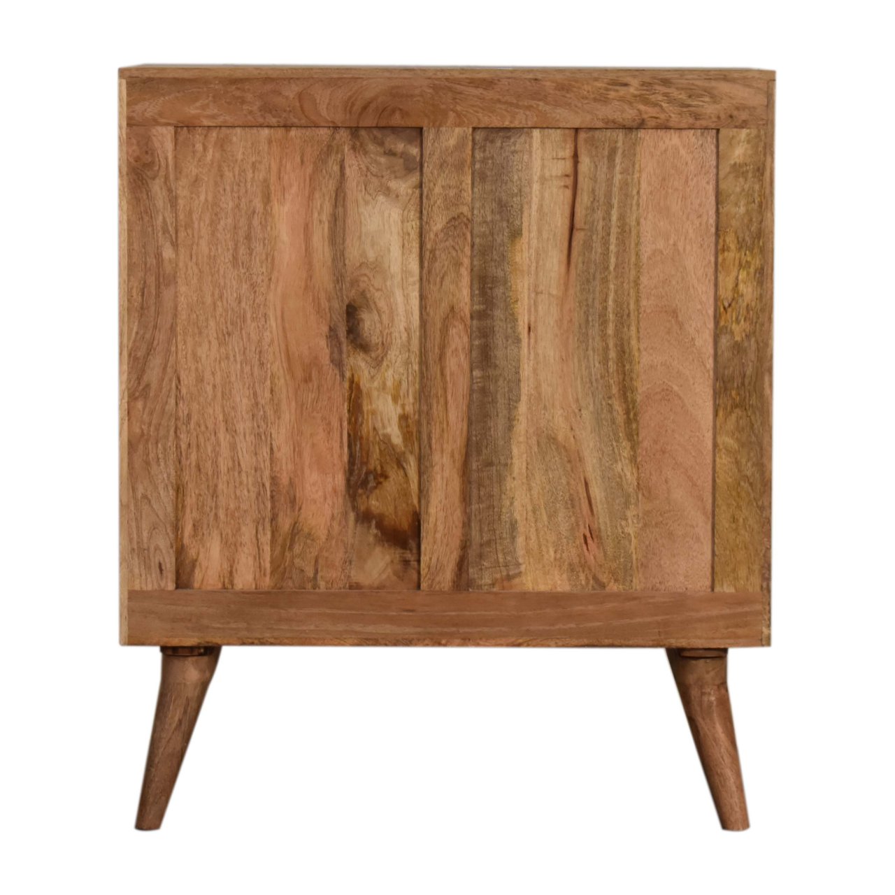 Solid Mango Wood 2 Drawers 2 Doors Hand Painted Quebec Brown Cabinet - Image 9