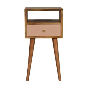 Solid Mango Wood Mini Blush Hand Painted Bedside