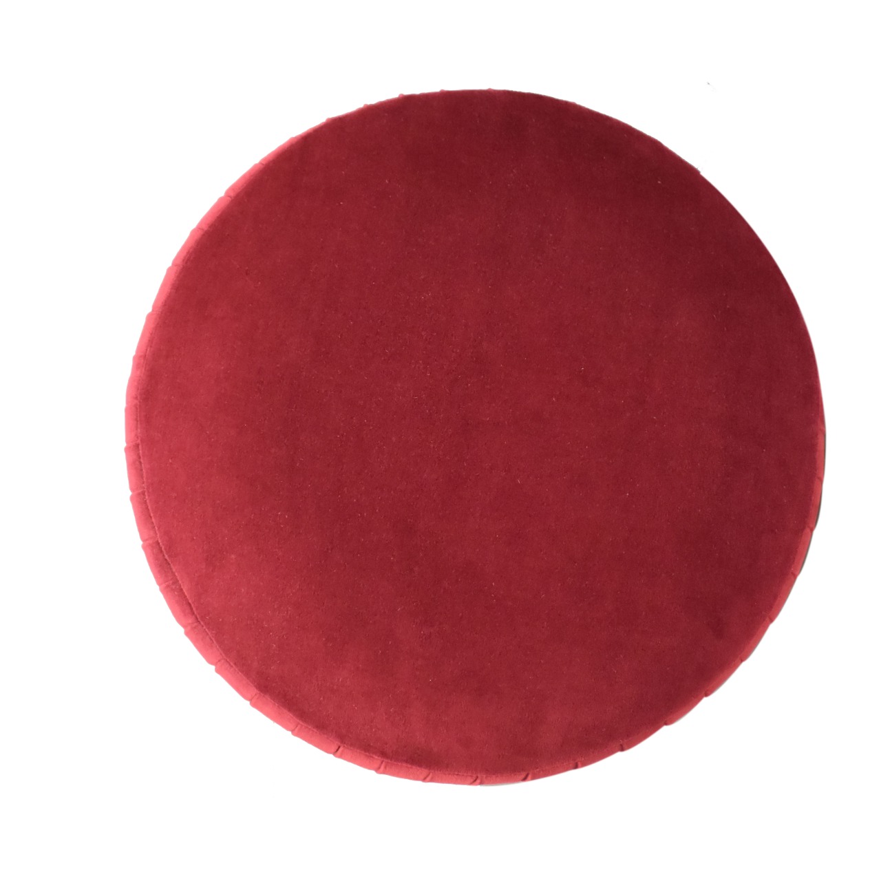 Solid Mango Wood Wine Velvet Pleated Footstool - Image 7