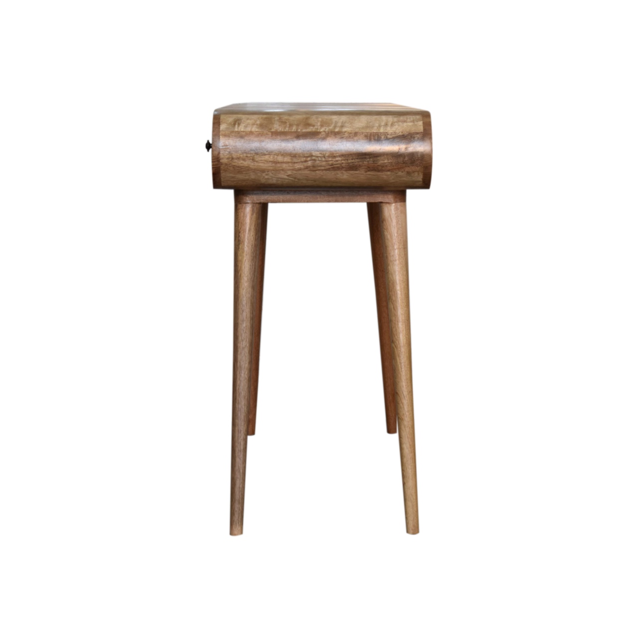 Solid Mango Wood Oak Finish Round Dressing Table - Image 8