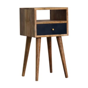 Solid Mango Wood Mini Navy Blue Hand Painted Bedside