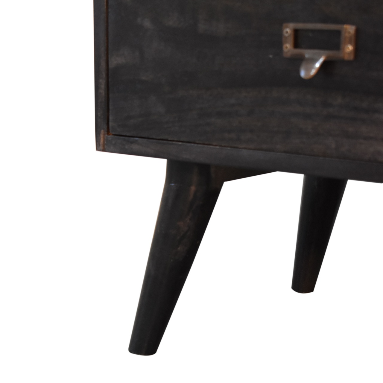 Solid Mango Wood Ash-Black Finished 4 Drawer Filing Cabinet - Image 7