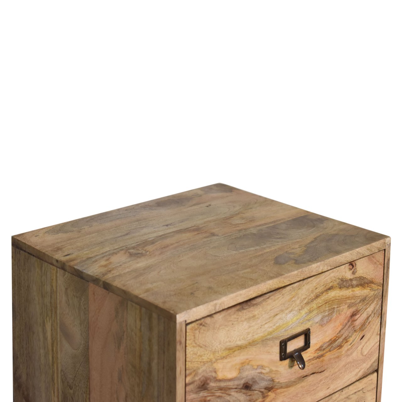 Solid Mango Wood Scandinavian Style Four Drawer Filing Cabinet - Image 5