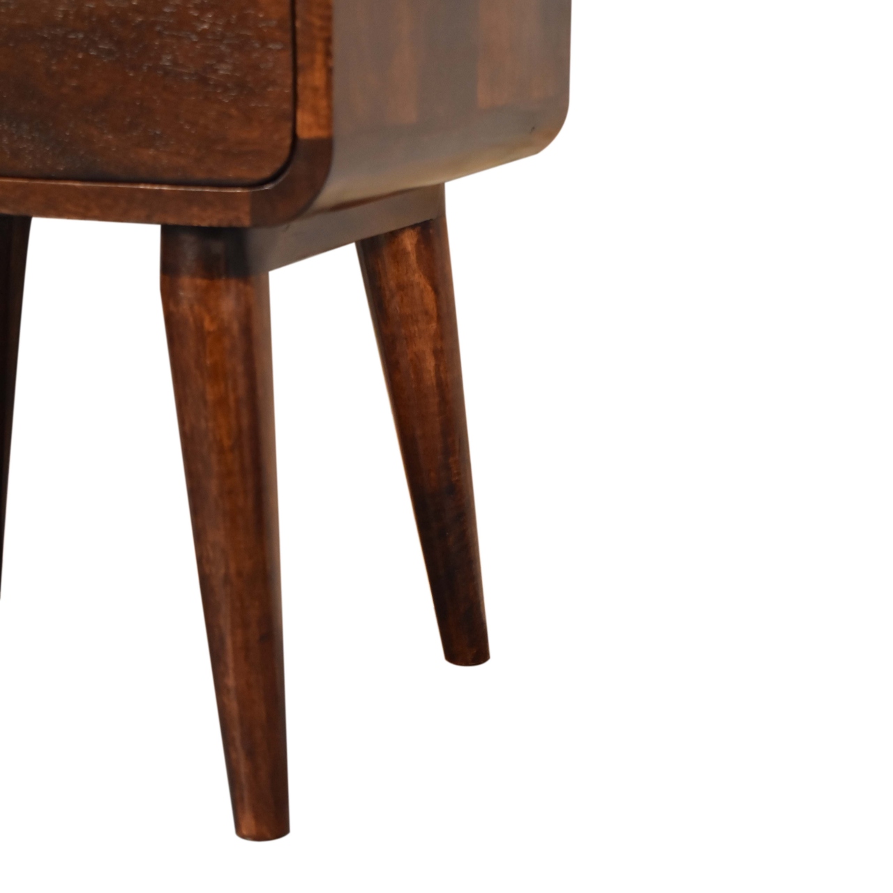 Solid Mango Wood Dark Walnut Finished 2 Drawer Bedside - Image 7