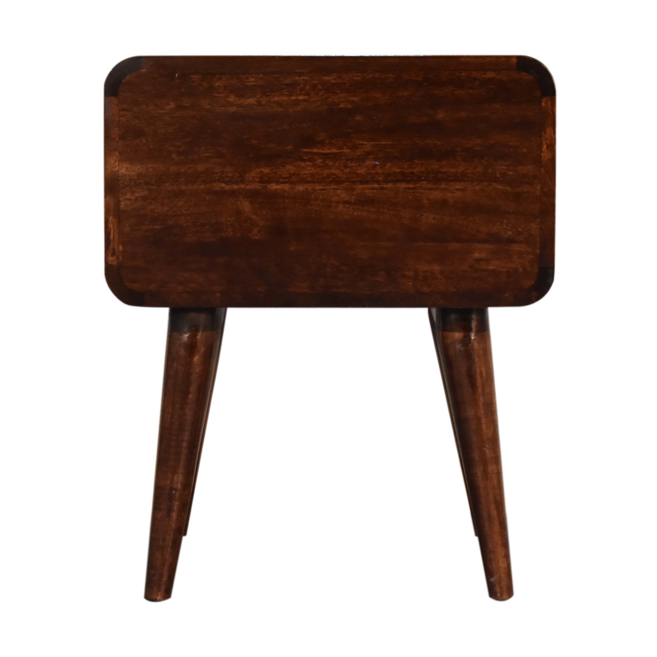 Solid Mango Wood Dark Walnut Finished 2 Drawer Bedside - Image 9