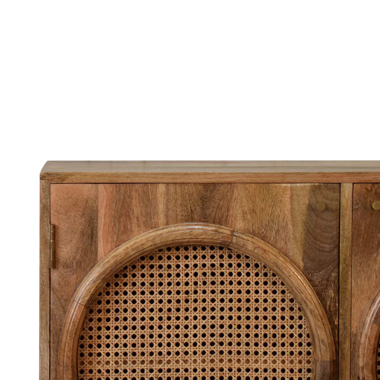 Solid Mango Wood Oak Finished with Rattan Larissa Cabinet - Image 4
