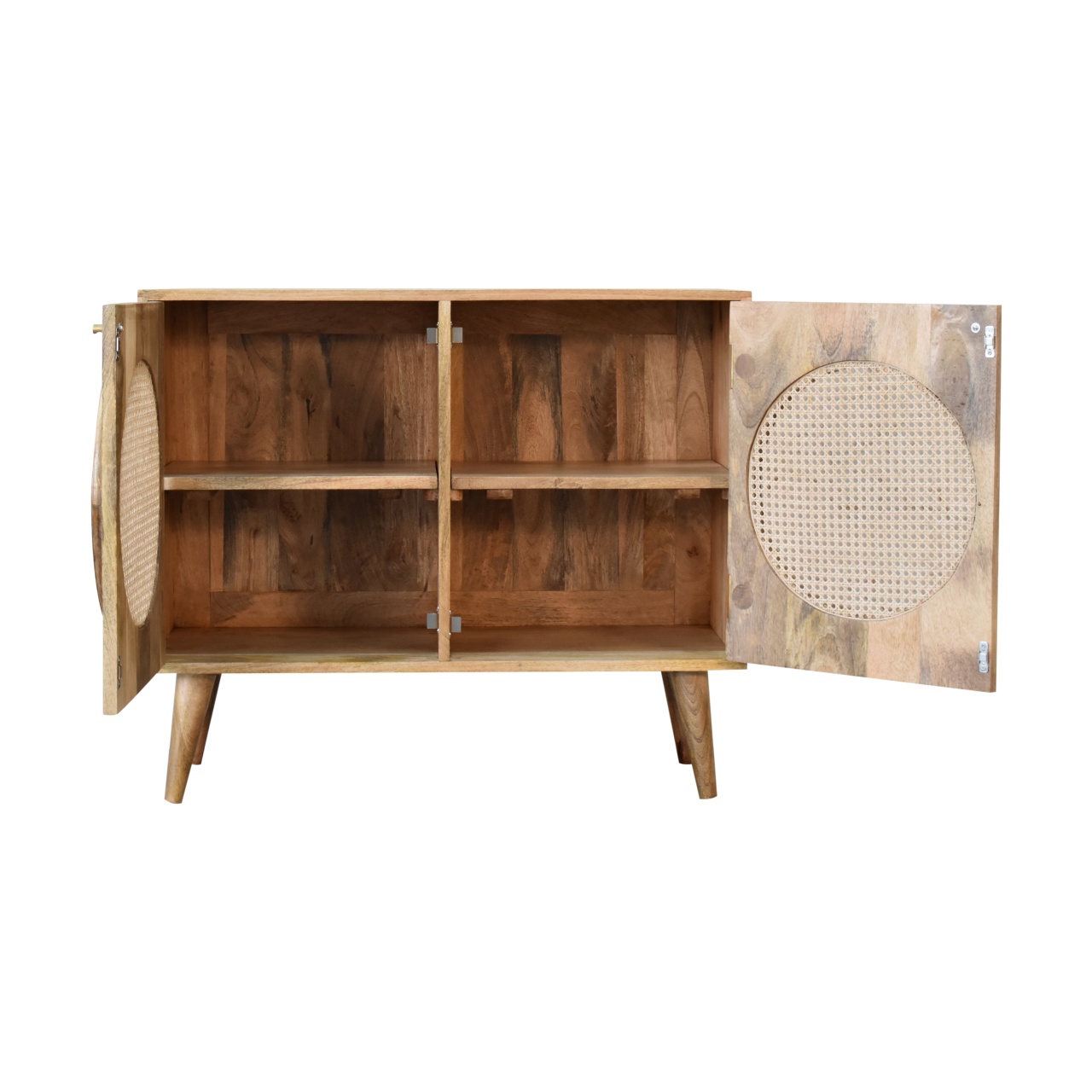 Solid Mango Wood Oak Finished with Rattan Larissa Cabinet - Image 6