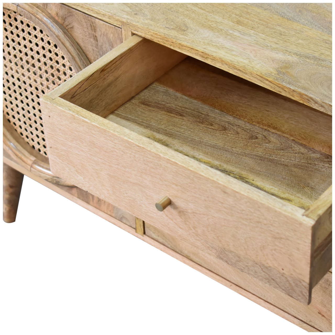 Solid Mango Wood Oak Finished with Rattan Larissa Sideboard - Image 6