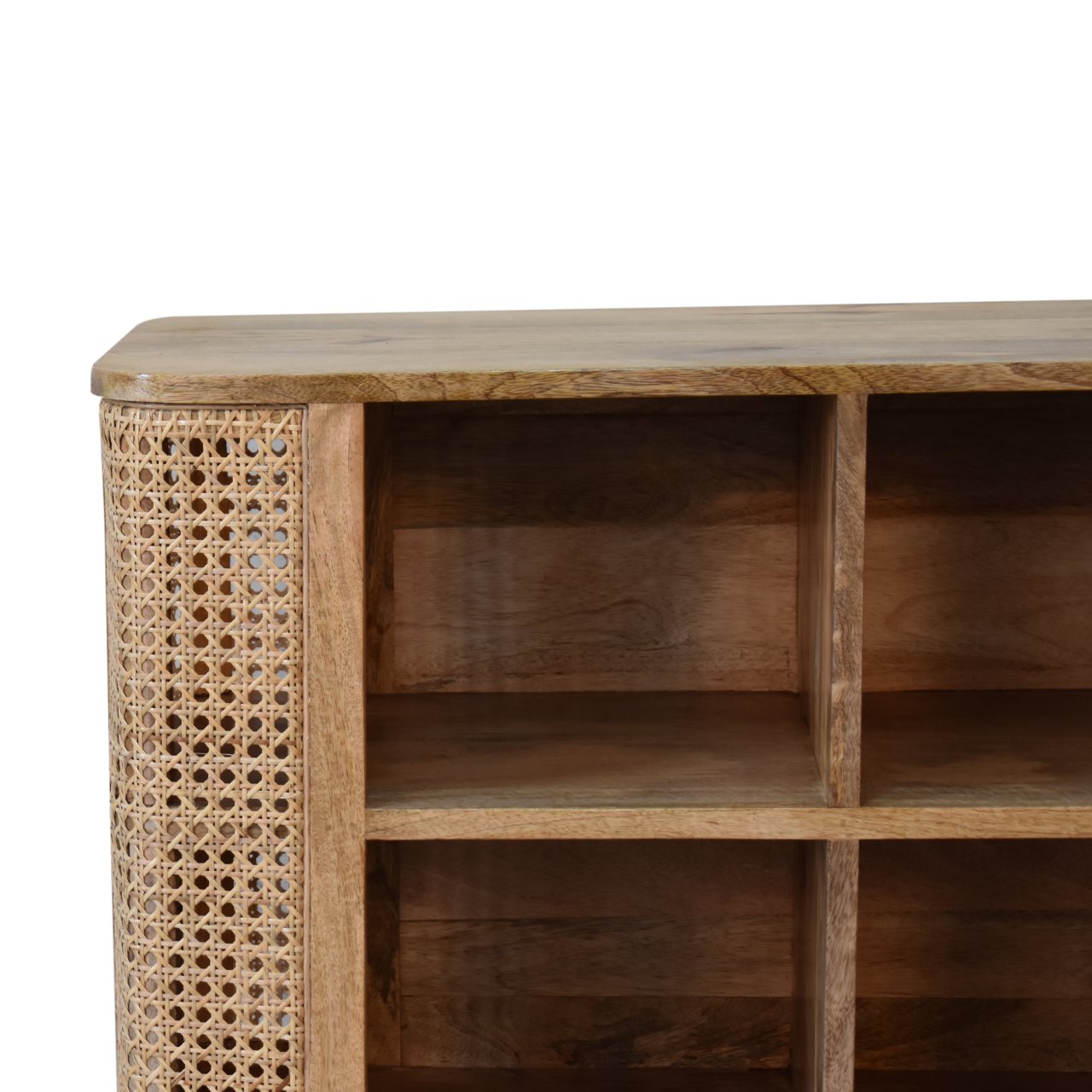 Solid Mango Wood Larissa Open Double Cabinet - Image 4