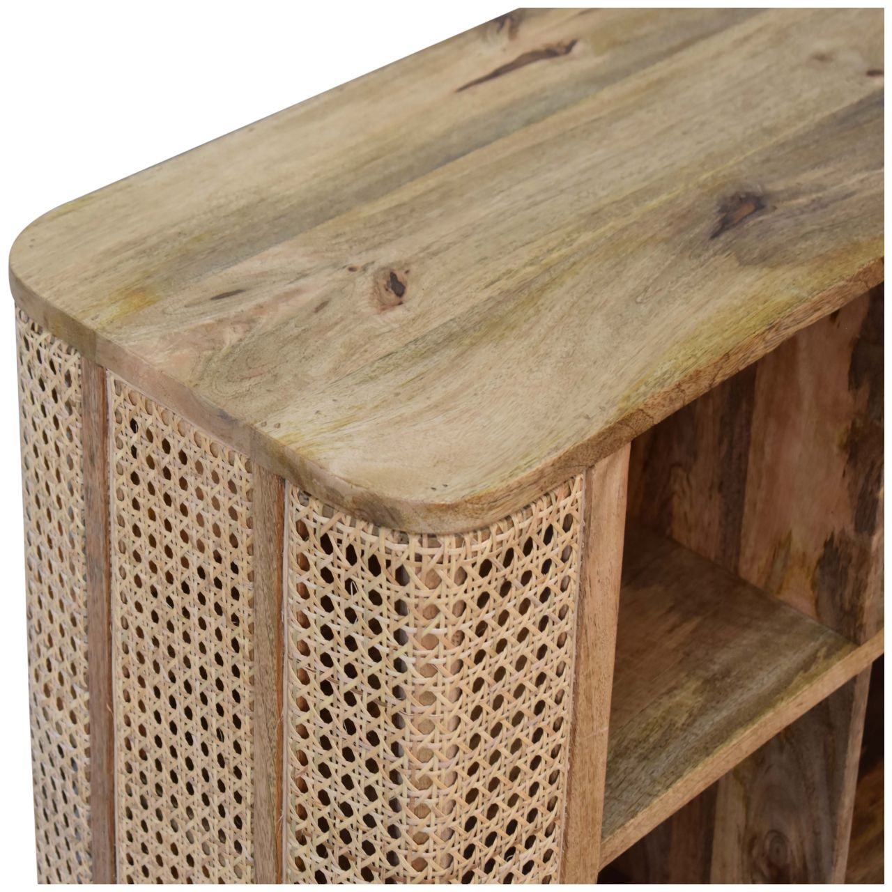 Solid Mango Wood Larissa Open Double Cabinet - Image 6