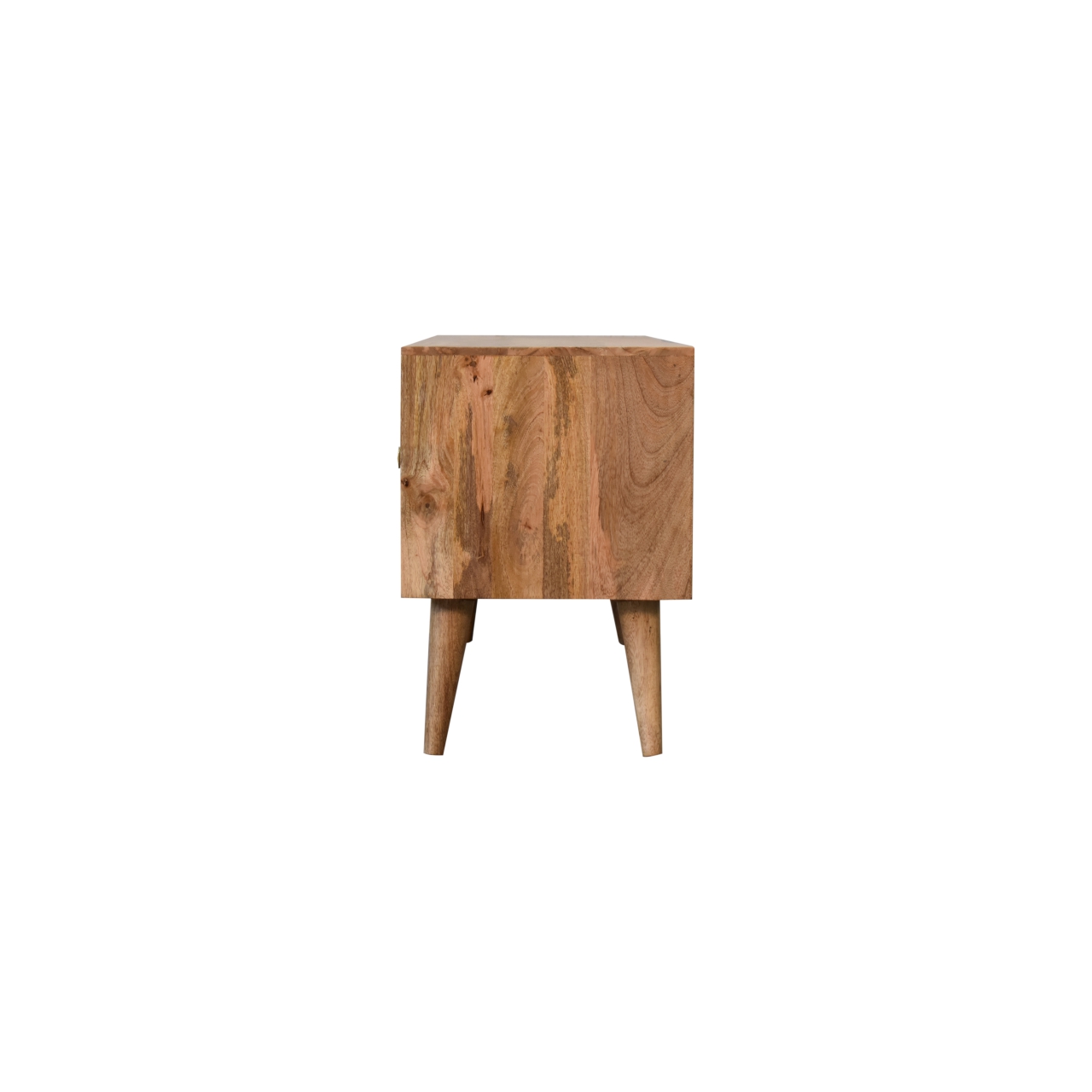 Solid Mango Wood Oak and Rattan Finished Rosalie 2 Door with Shelves Media Unit - Image 9