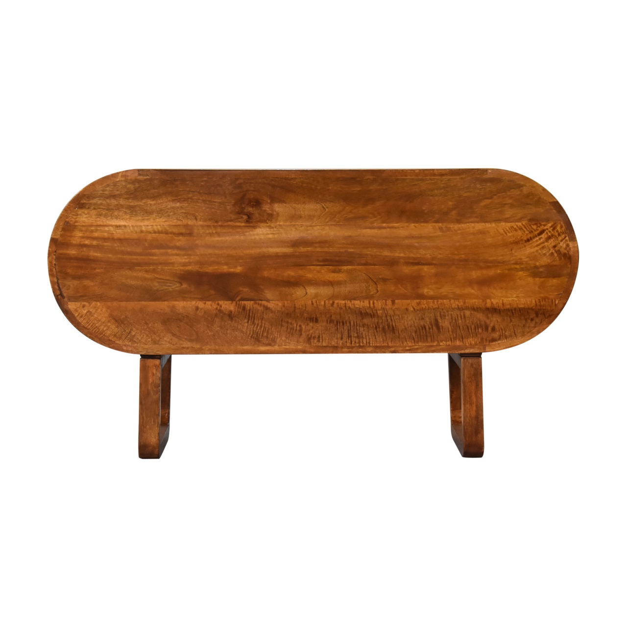 Solid Mango Wood Chestnut Finished Open Circular Media Unit - Image 9