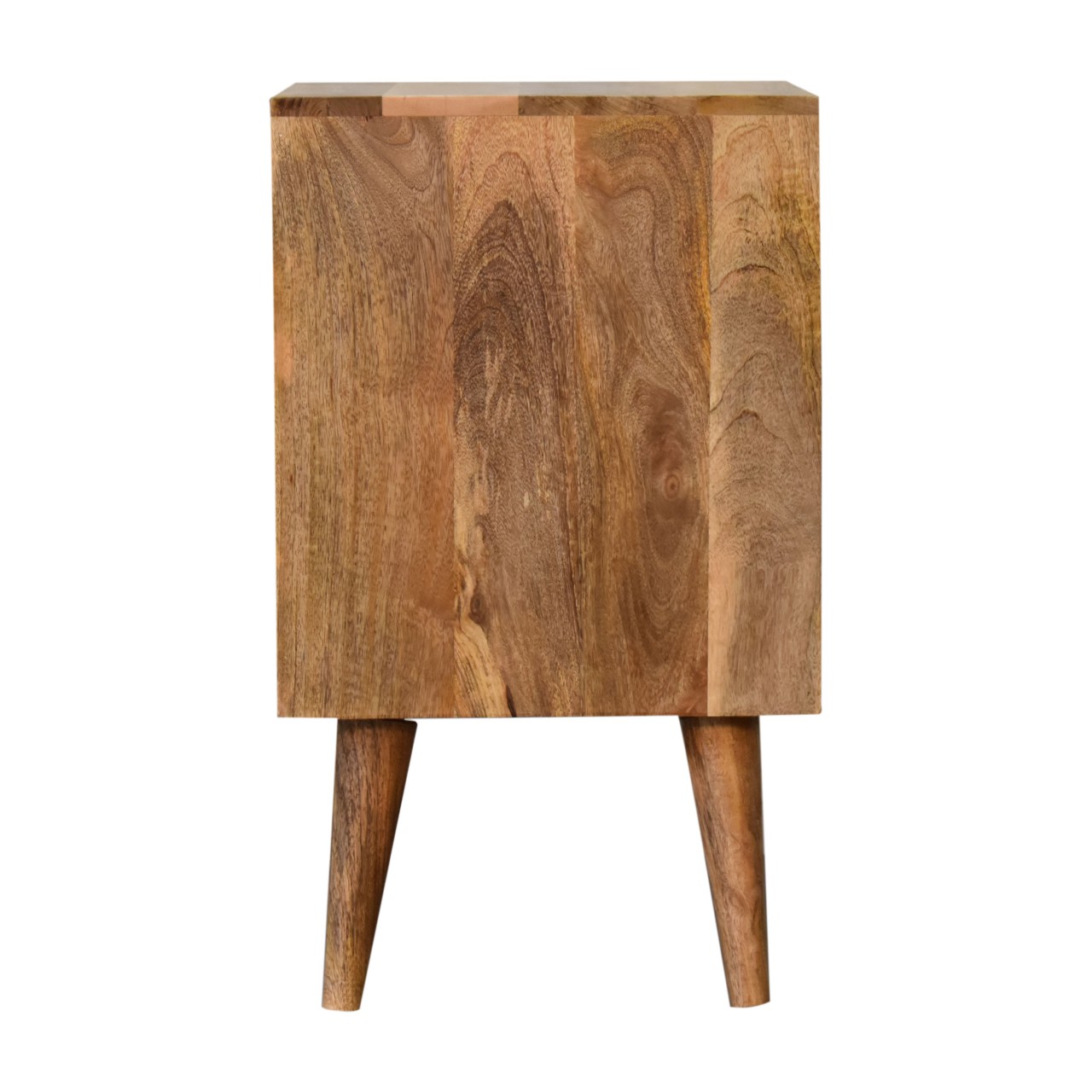 Solid Mango Wood Oak Finished Kita 2 Drawer Bedside - Image 8