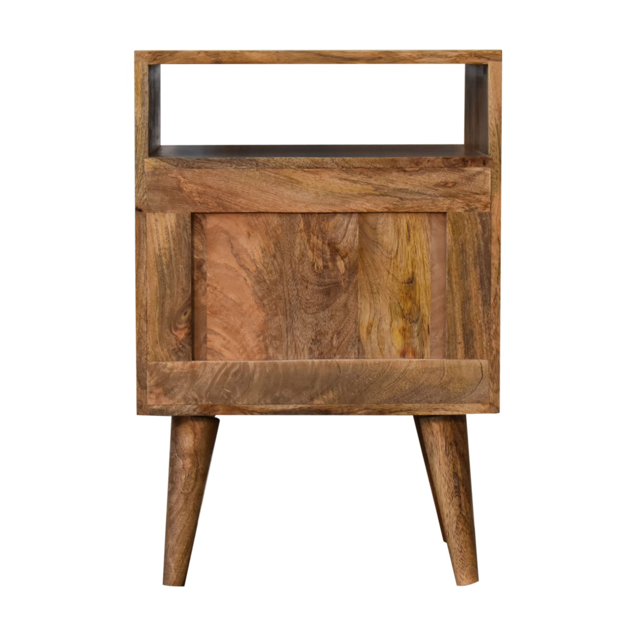 Solid Mango Wood Oak Finished Kita 2 Drawer Bedside - Image 9