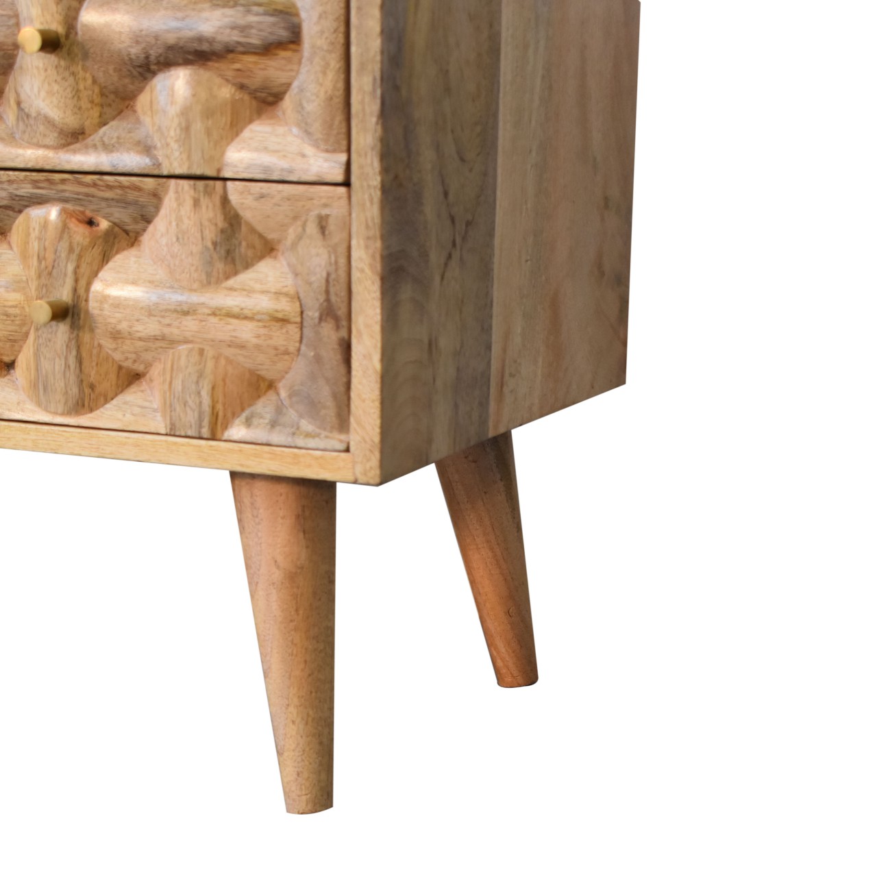Solid Mango Wood Oak Finished Kita 1 Door 2 Drawer Media Unit - Image 7
