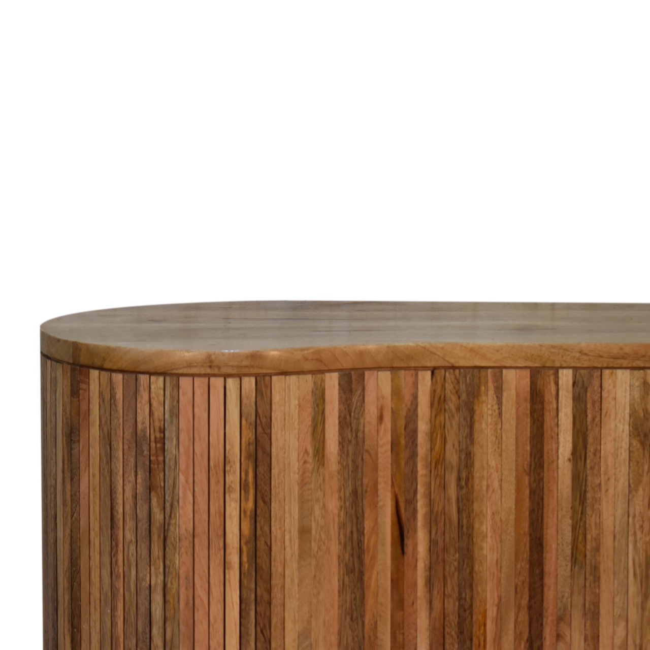 Solid Mango Wood Oak Finished 2 Door Mokka Cabinet - Image 4