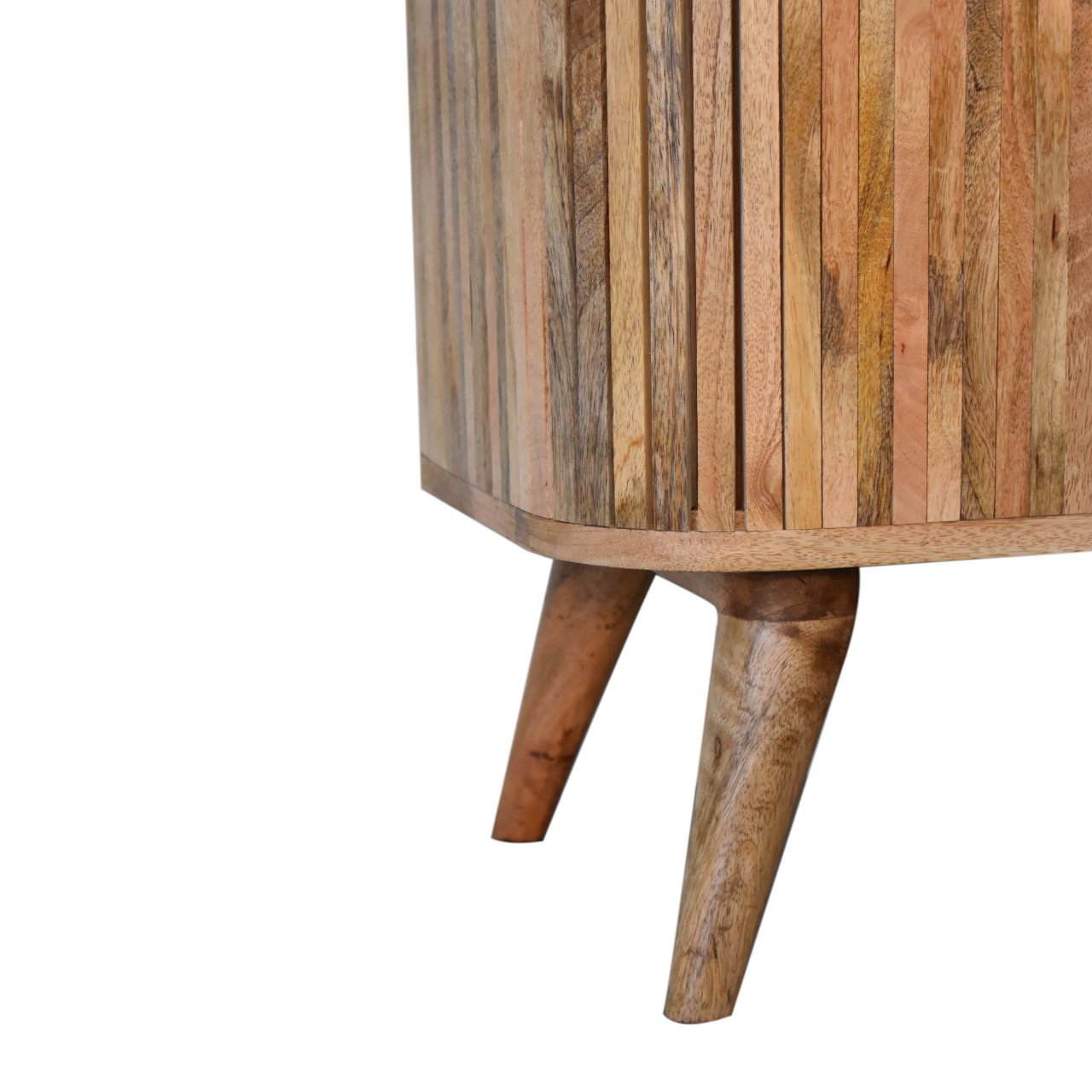 Solid Mango Wood Oak Finished 2 Handle Mokka Media Unit - Image 8