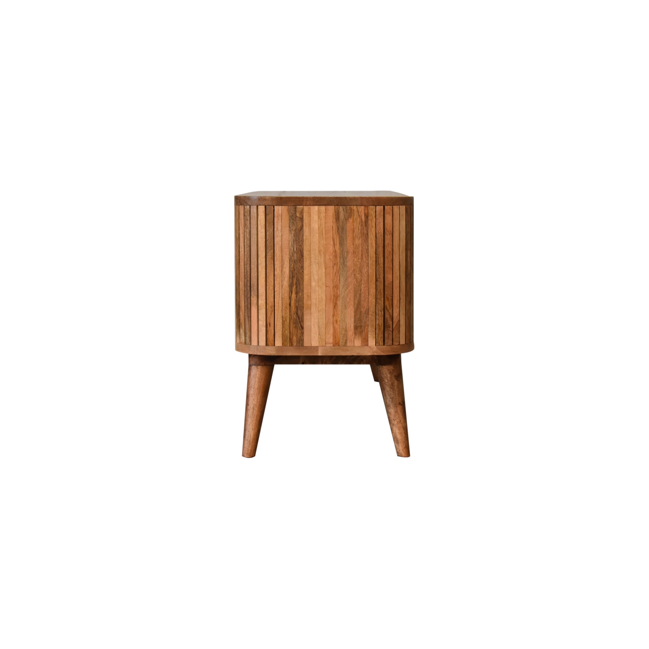 Solid Mango Wood Oak Finished 2 Handle Mokka Media Unit - Image 9