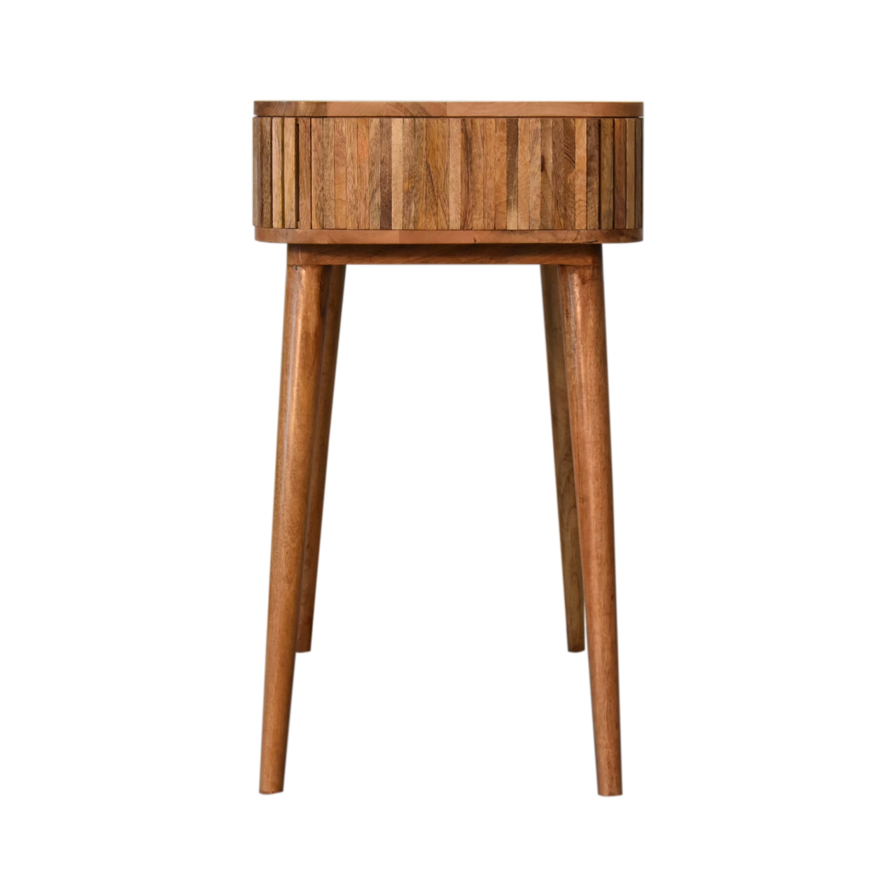 Solid Mango Wood Oak Finished 2 Handle Console Table - Image 9