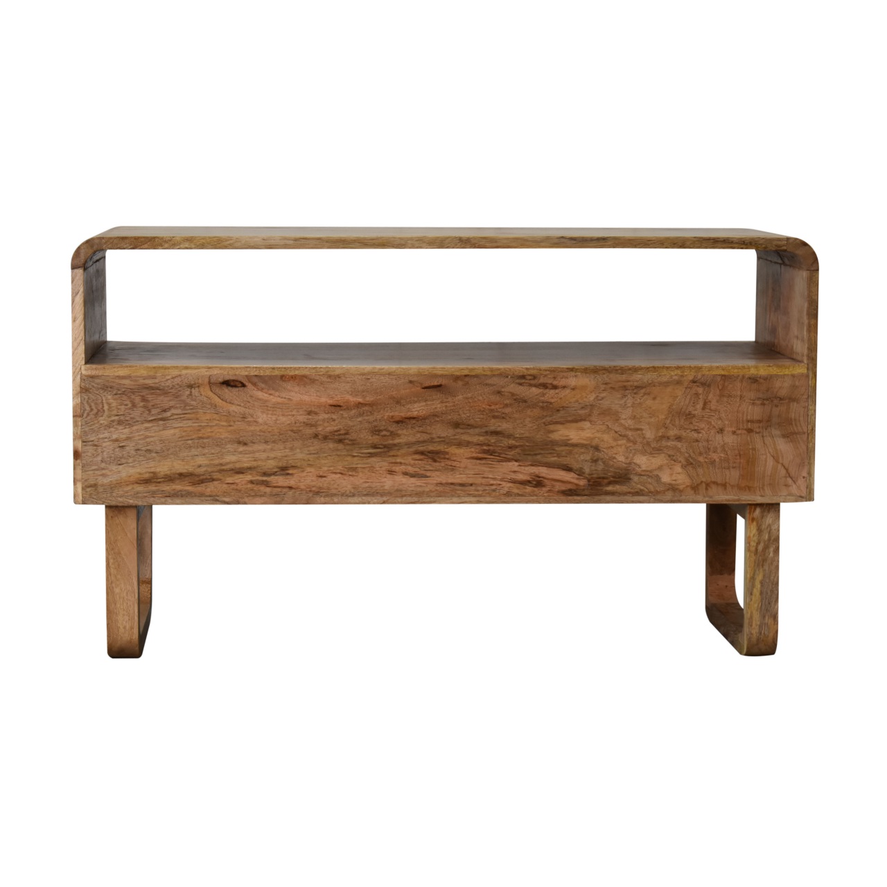 Solid Mango Wood Oak and Rattan Finished 2 Door Tallin Media Unit - Image 9