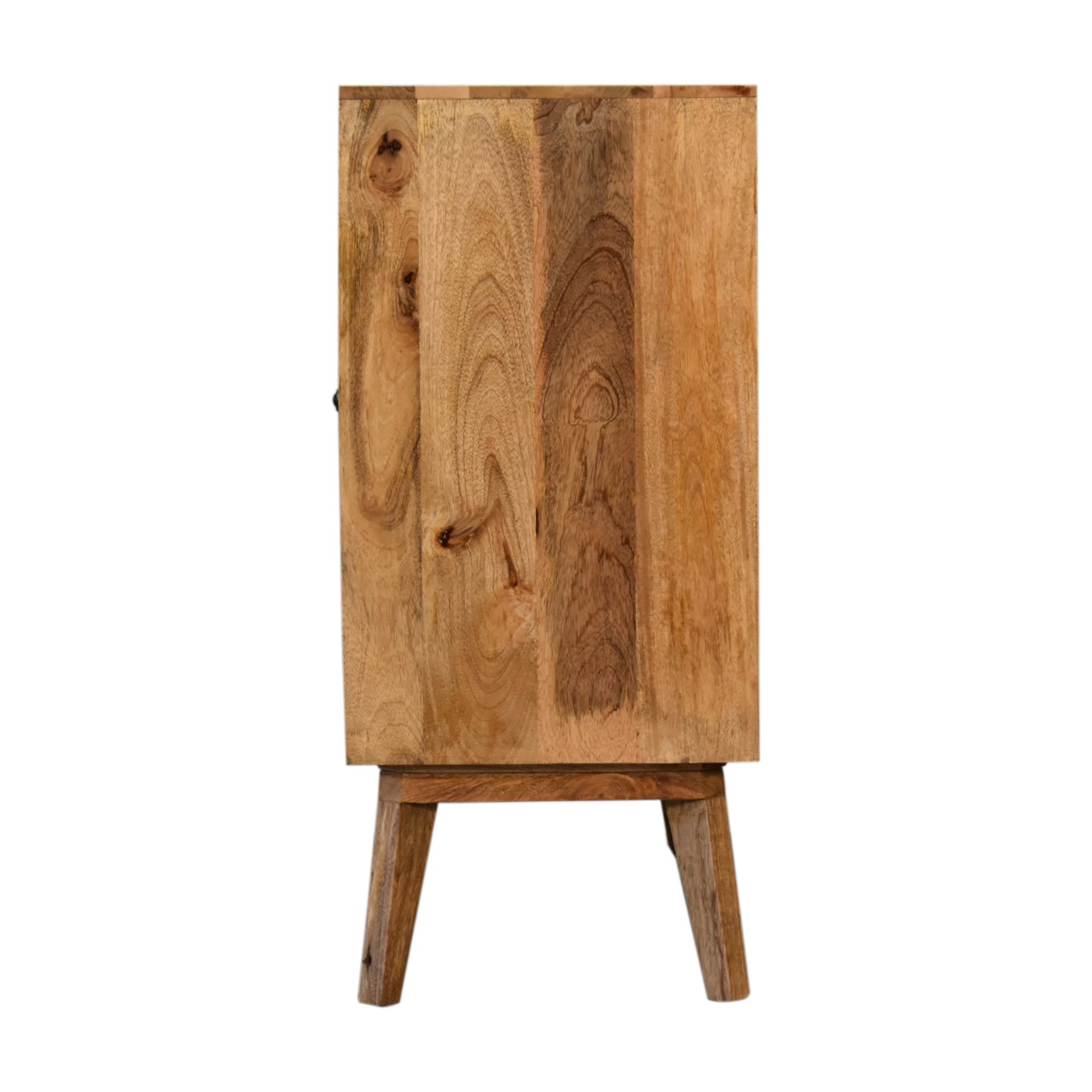 Solid Mango Wood Oak and Classic Grey Finished 2 Door Cabinet - Image 8