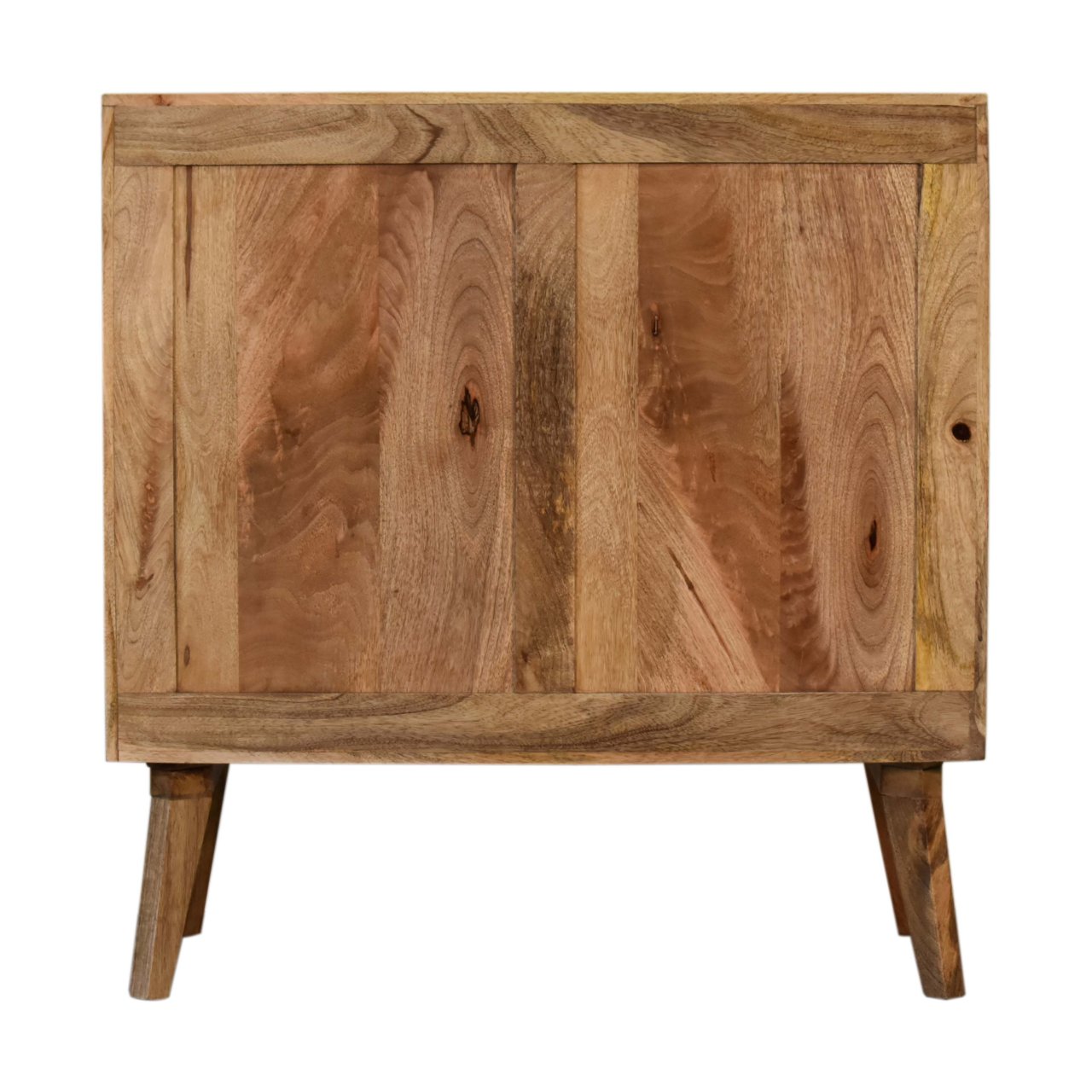 Solid Mango Wood Oak and Classic Grey Finished 2 Door Cabinet - Image 9