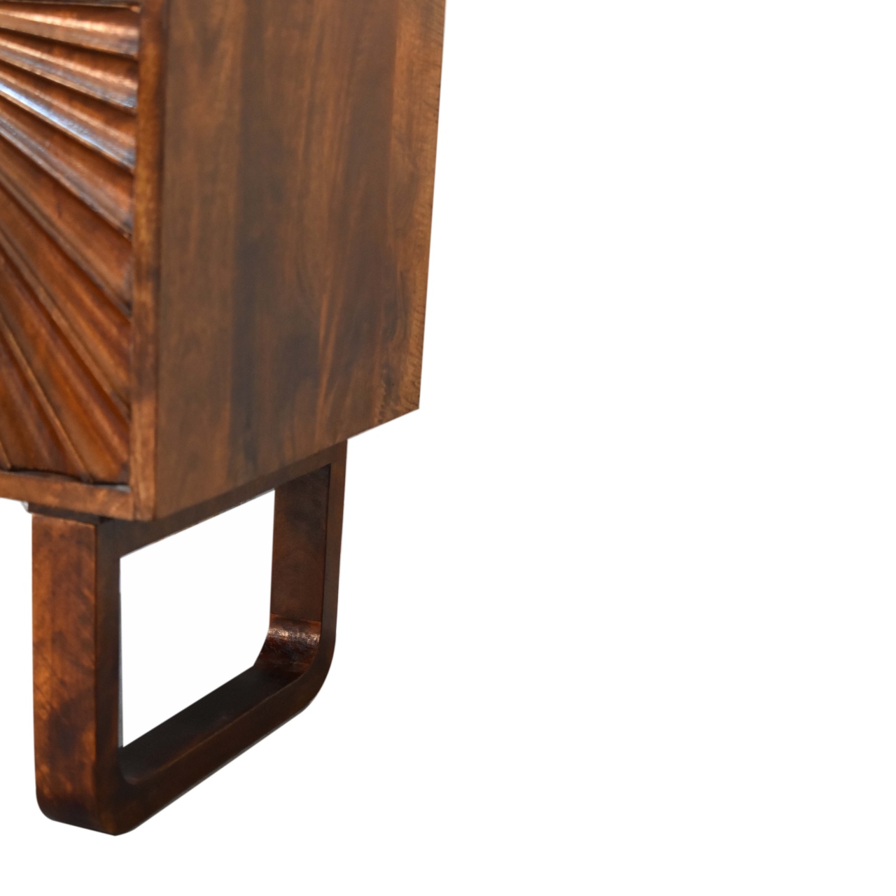 Solid Mango Wood Chestnut Finished 1 Door Drew Bedside - Image 7