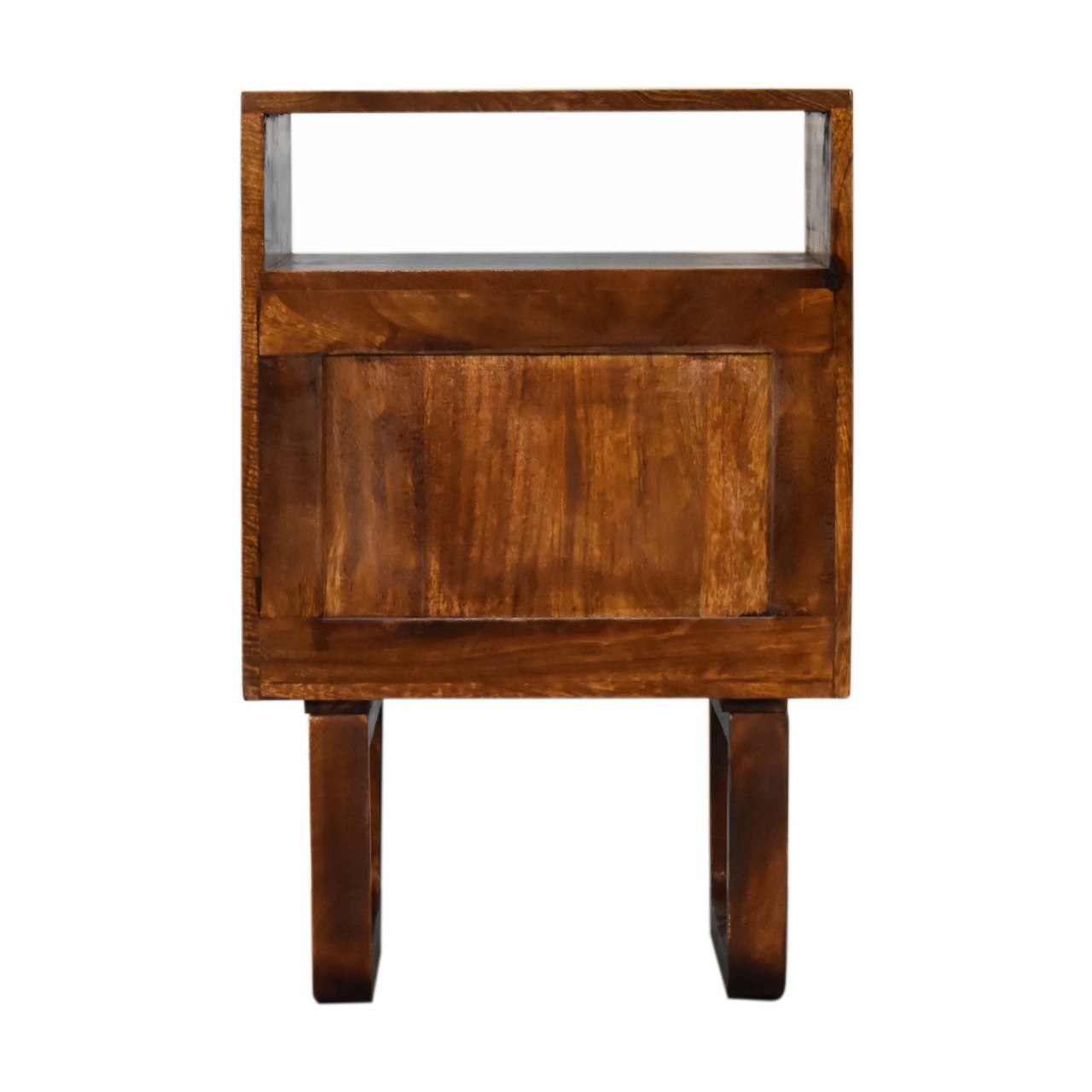 Solid Mango Wood Chestnut Finished 1 Door Drew Bedside - Image 9