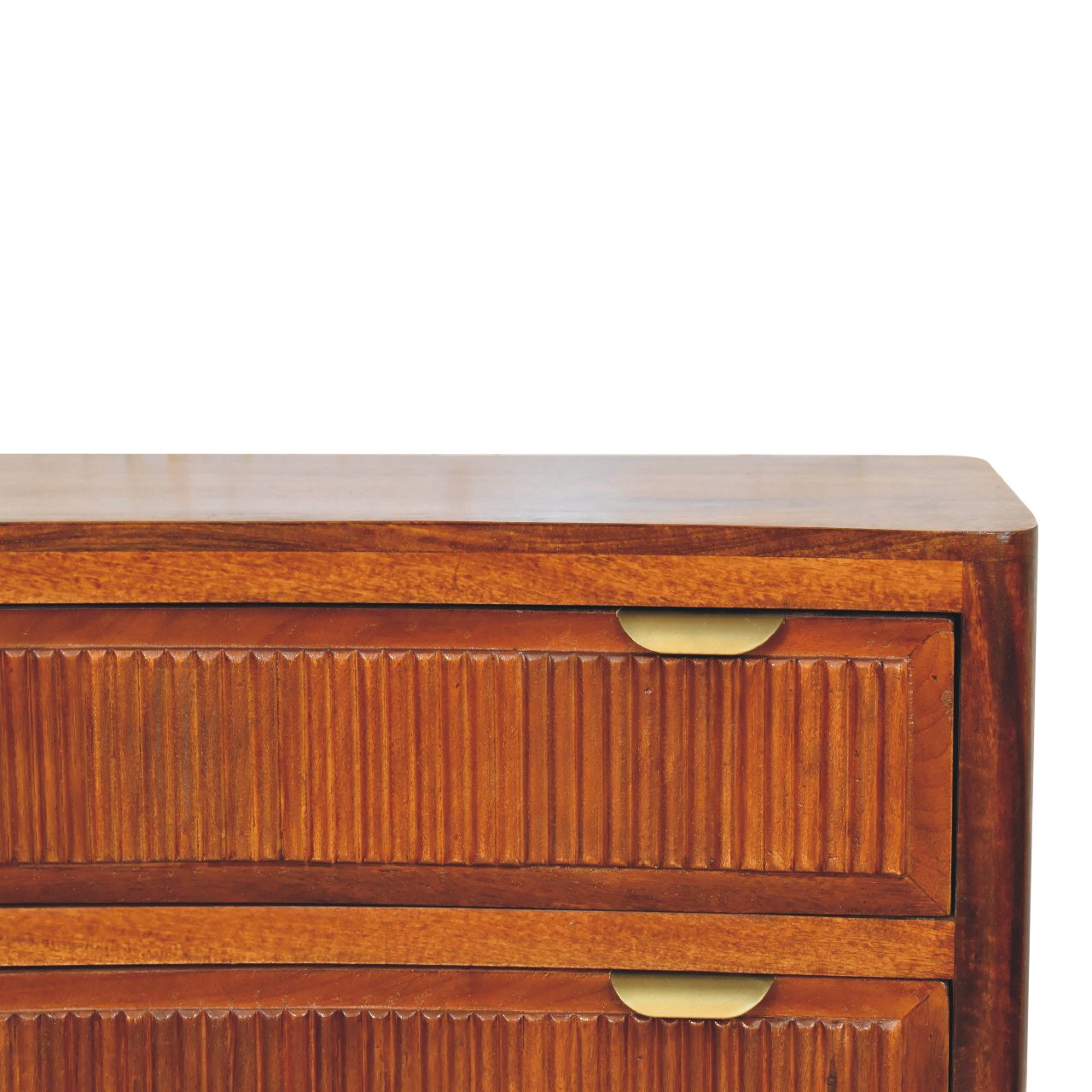 Solid Mango Wood Chestnut Finished Capri 3 Drawer Chest - Image 4