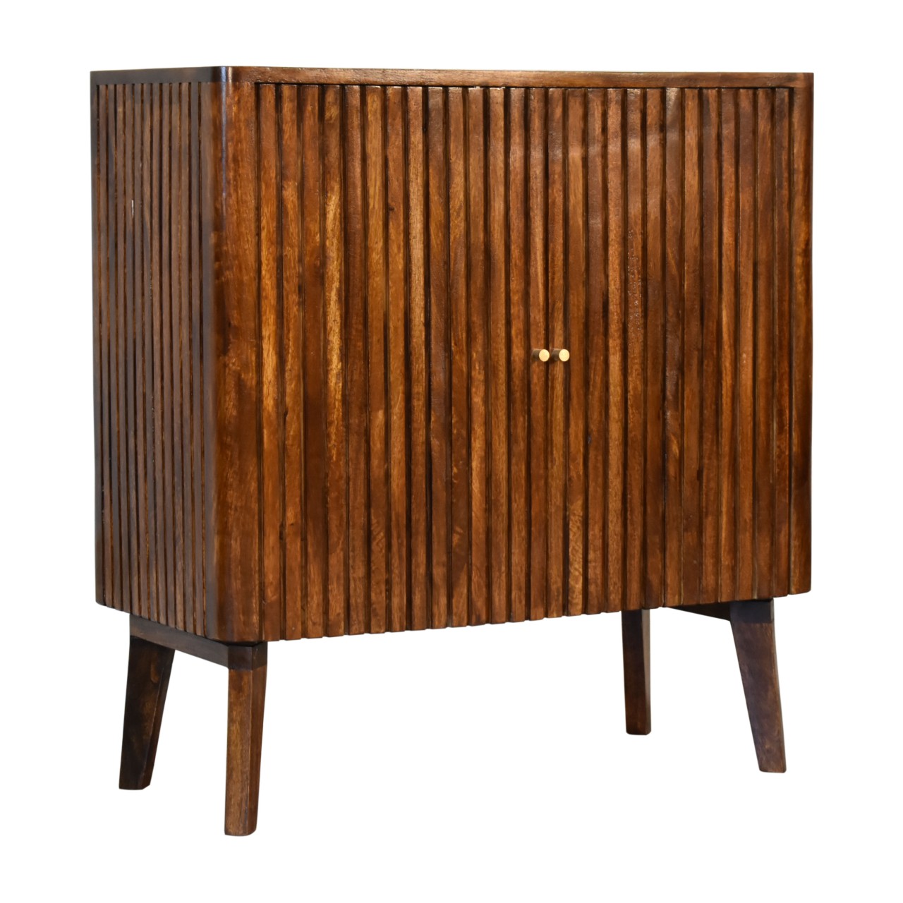 Solid Mango Wood Chestnut Finished 2 Door Reeve Cabinet - Image 2