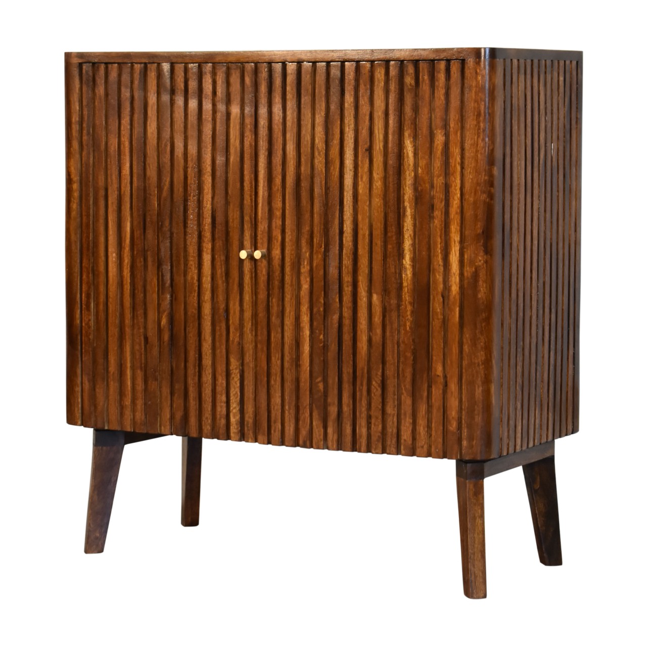 Solid Mango Wood Chestnut Finished 2 Door Reeve Cabinet - Image 3