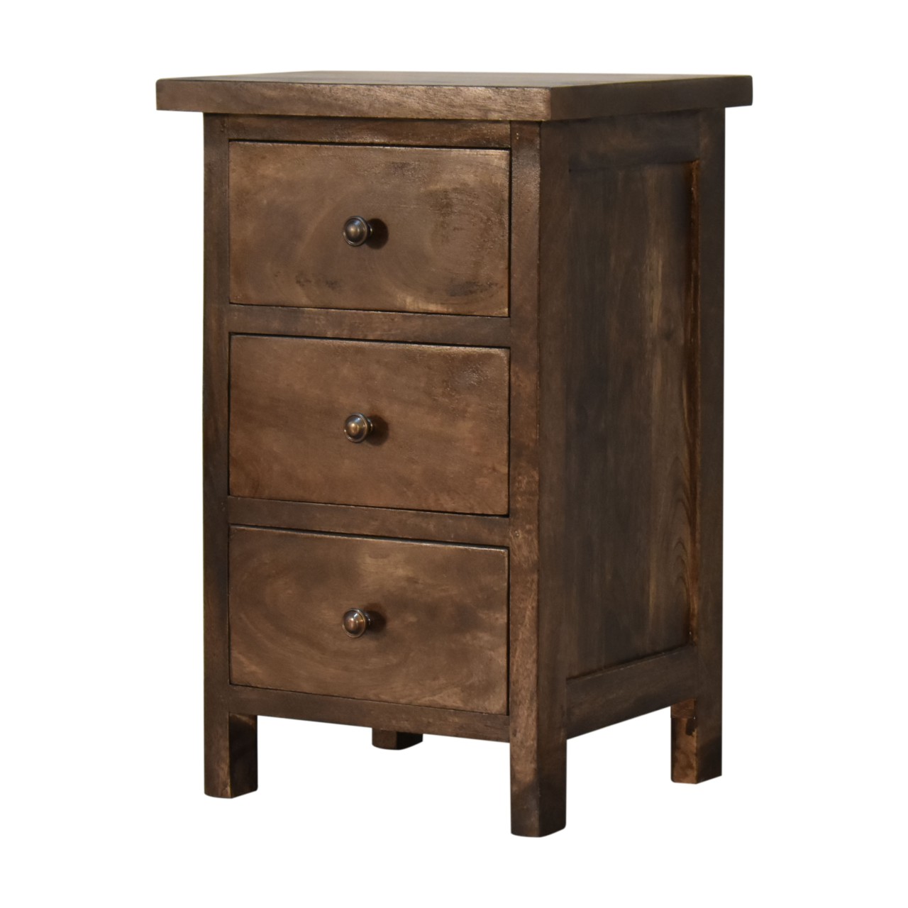 Solid Mango Wood Chestnut Finished 3 Drawer Chest - Image 3