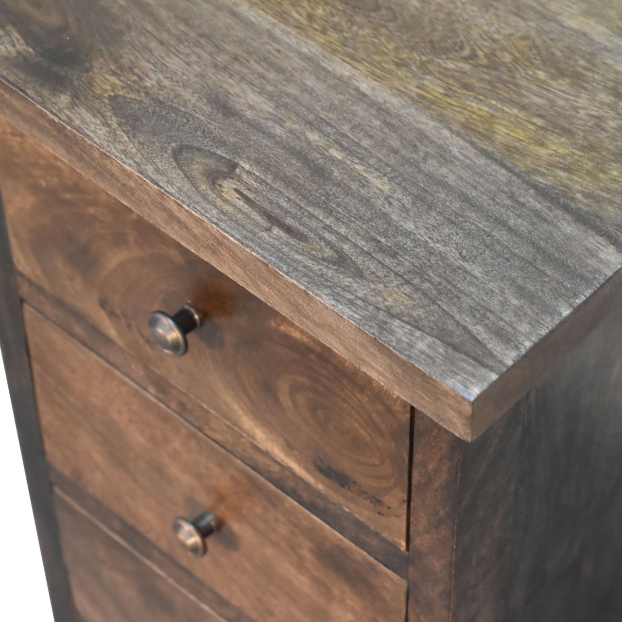 Solid Mango Wood Chestnut Finished 3 Drawer Chest - Image 5