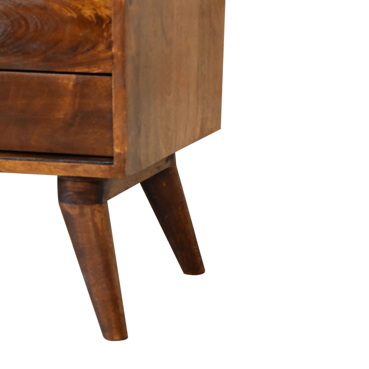 Solid Mango Wood Chestnut Finished Sliding Cabinet with 4 Drawers - Image 8
