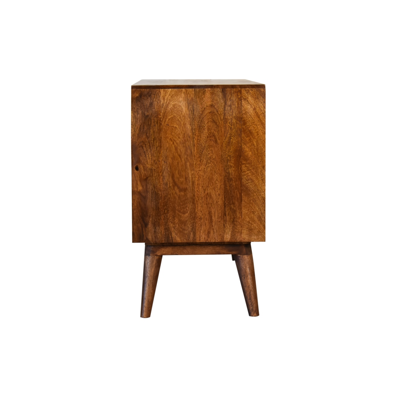 Solid Mango Wood Chestnut Finished Sliding Cabinet with 4 Drawers - Image 9
