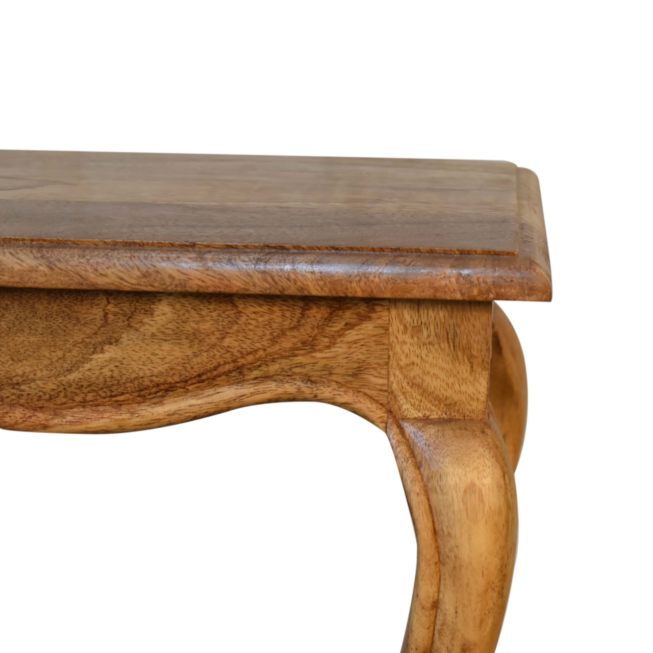 Solid Mango Wood Oak Finished Set of 2 Stools - Image 6
