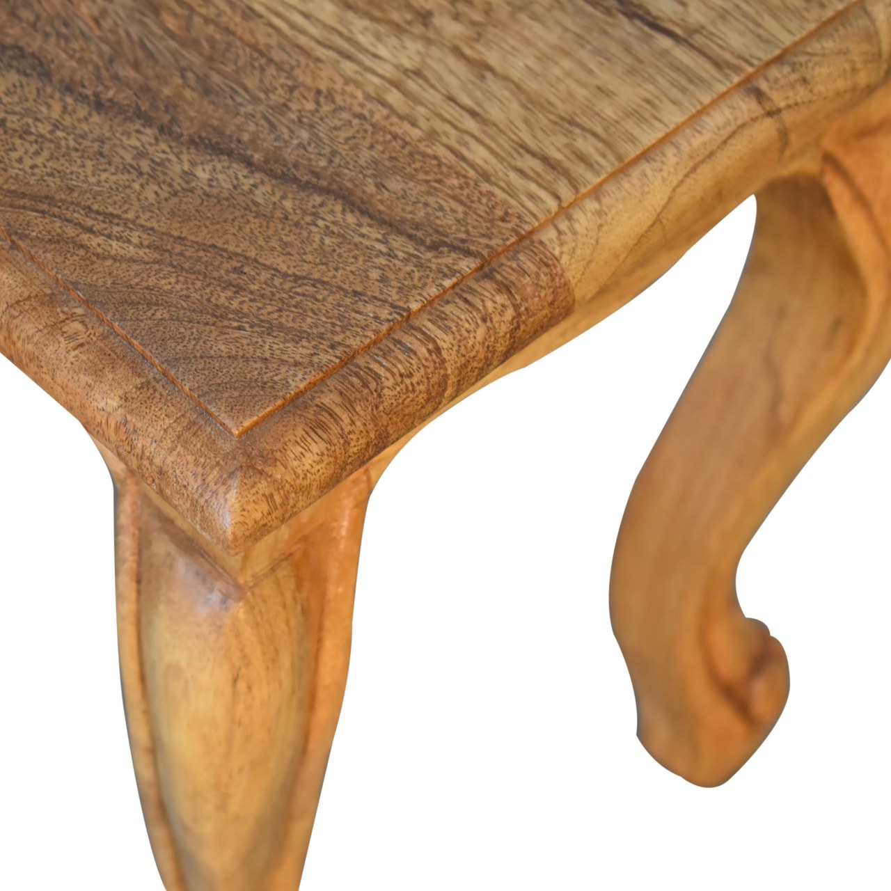 Solid Mango Wood Oak Finished Set of 2 Stools - Image 7